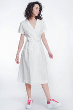 Load image into Gallery viewer, White Poplin Shirt Dress