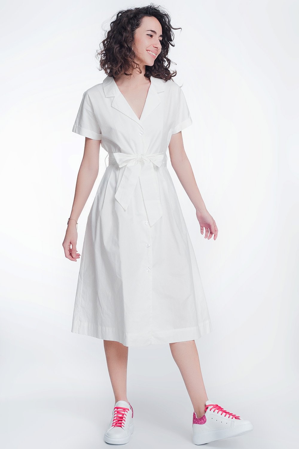 White Poplin Shirt Dress