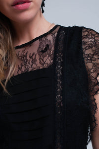 Black Lace Midi dress