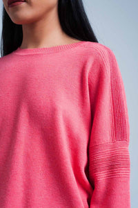 Coral Glitter Fine Knitted Sweater