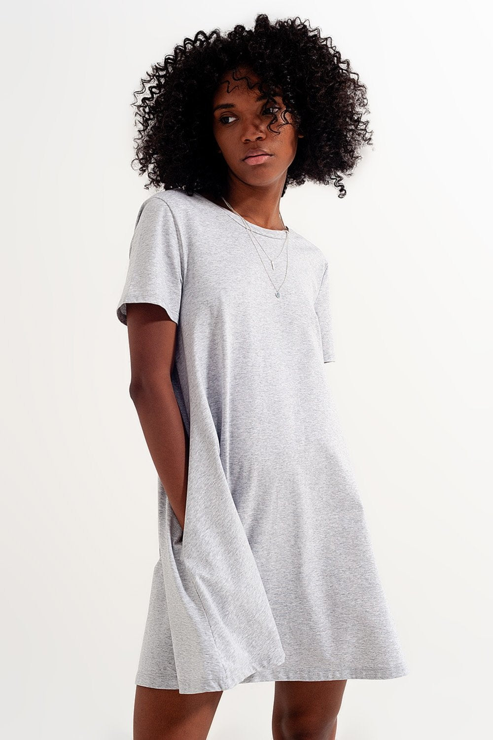 grey t shirt dress with pockets Sleeveless T-Shirt Dress w/ Pockets -Grey XL