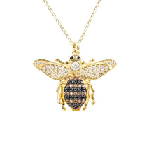 Load image into Gallery viewer, Honey Bee Gold Pendant Necklace