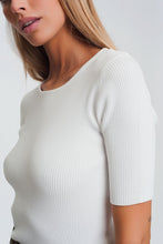 Load image into Gallery viewer, Cream Tie Back Rib Knit Sweater