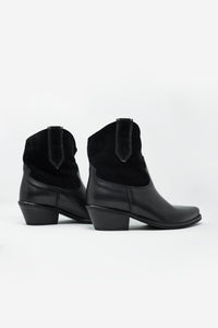 Black Western Sock Boots With Suede Detail