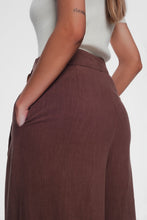 Load image into Gallery viewer, Belted High Waist Wideleg Trouser in Brown