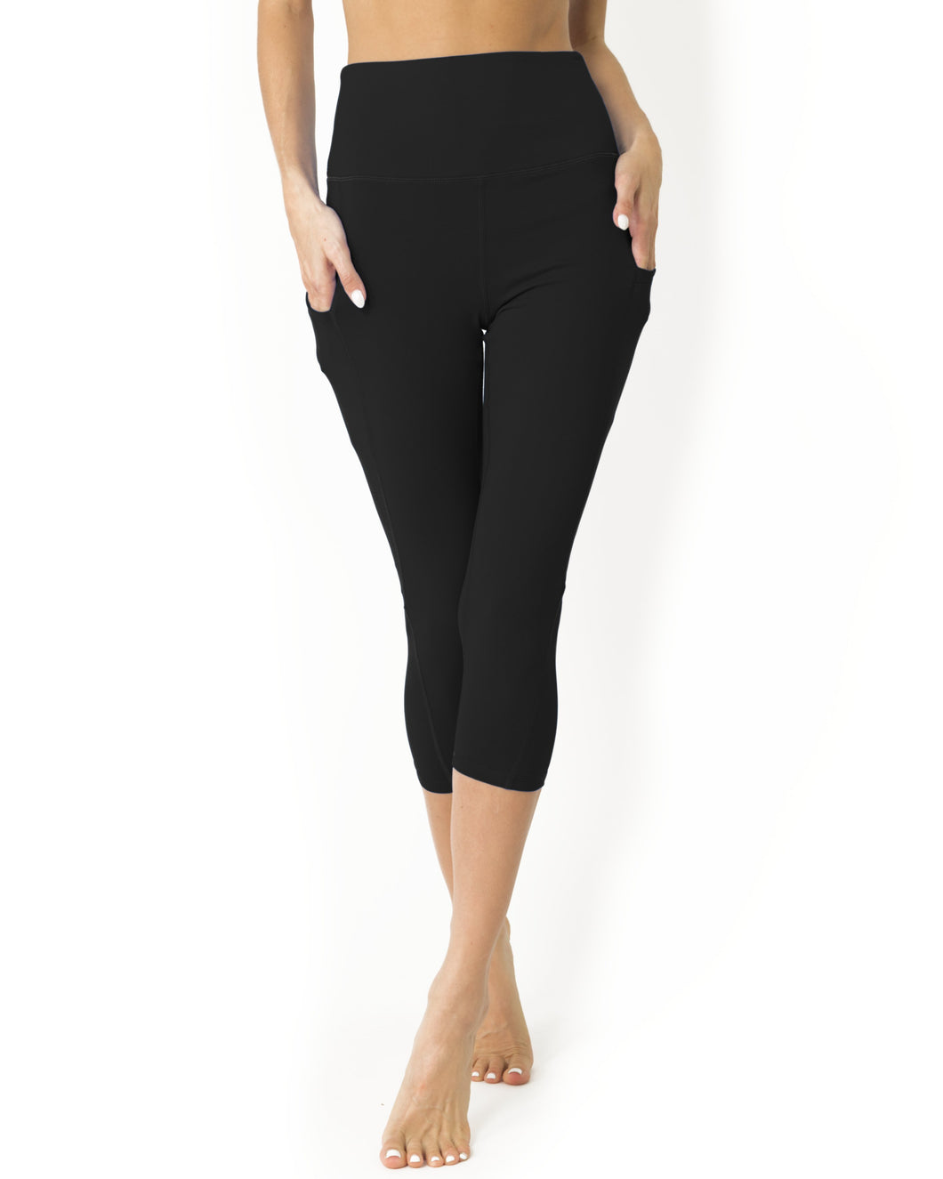 High Waisted Capri Leggings - Black