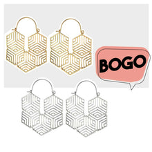 Load image into Gallery viewer, Hex -Gold Earrings