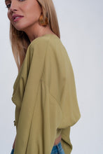 Load image into Gallery viewer, Top With Puff Sleeves in Green