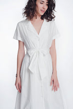 Load image into Gallery viewer, White Poplin Shirt Dress