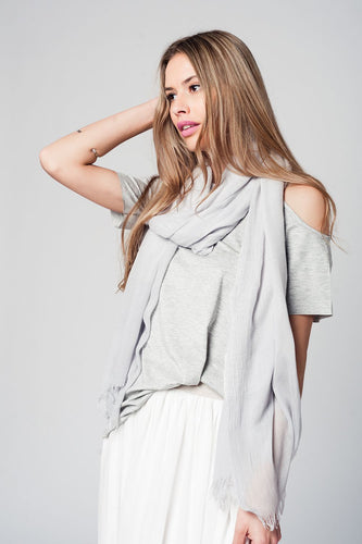 Grey Cold Shoulder Top