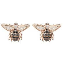 Load image into Gallery viewer, Honey Bee Stud Earrings Rosegold