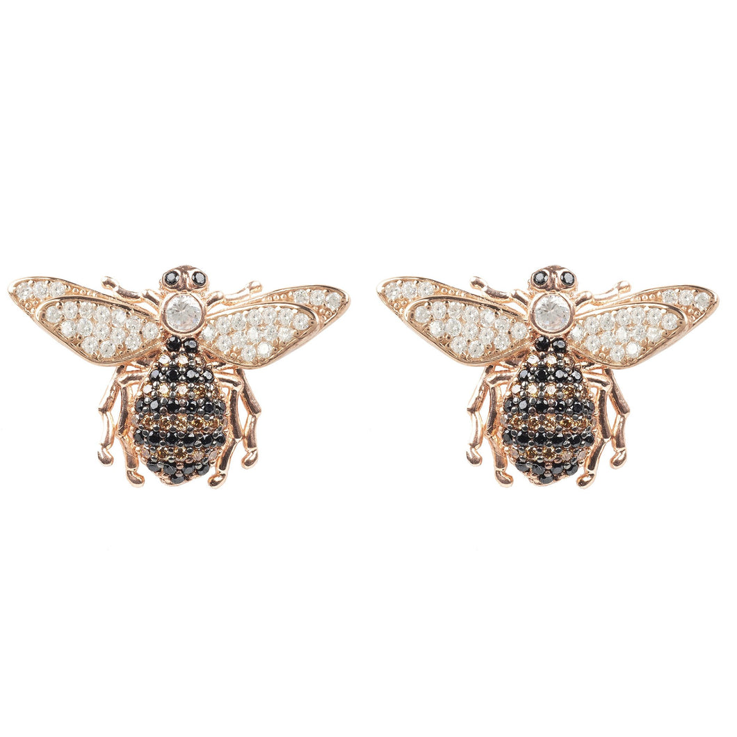 Honey Bee Stud Earrings Rosegold