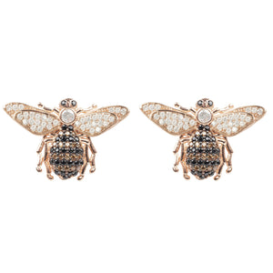 Honey Bee Stud Earrings Rosegold