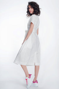 White Poplin Shirt Dress