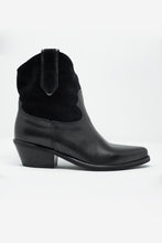 Load image into Gallery viewer, Black Western Sock Boots With Suede Detail