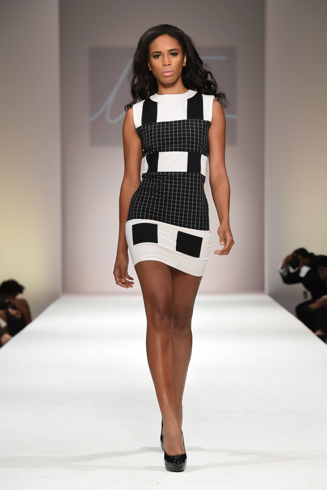 Cross Hatch Black & White Dress