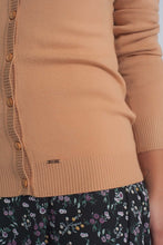 Load image into Gallery viewer, Button Front Cropped Knit Cardigan in Camel