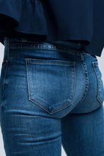 Load image into Gallery viewer, Blue Embroidered Skinny Jean